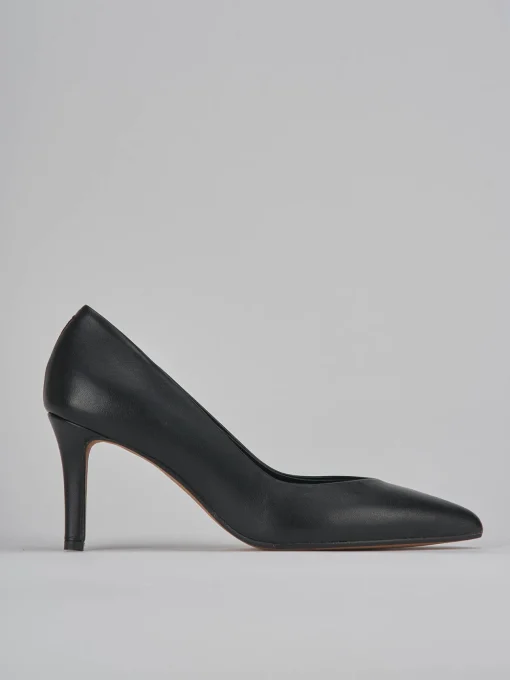 Décolleté e slingback tacco 7cm pelle nero
