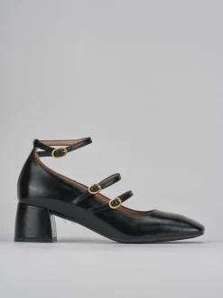 Décolleté e slingback tacco 5cm vernice nero