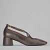 Décolleté e slingback tacco 5cm pelle testa