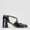 Décolleté e slingback tacco 8cm vernice nero