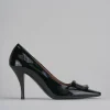 Décolleté e slingback tacco 9cm vernice nero