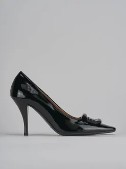Décolleté e slingback tacco 9cm vernice nero