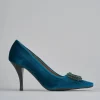 Décolleté e slingback tacco 9cm velluto blu