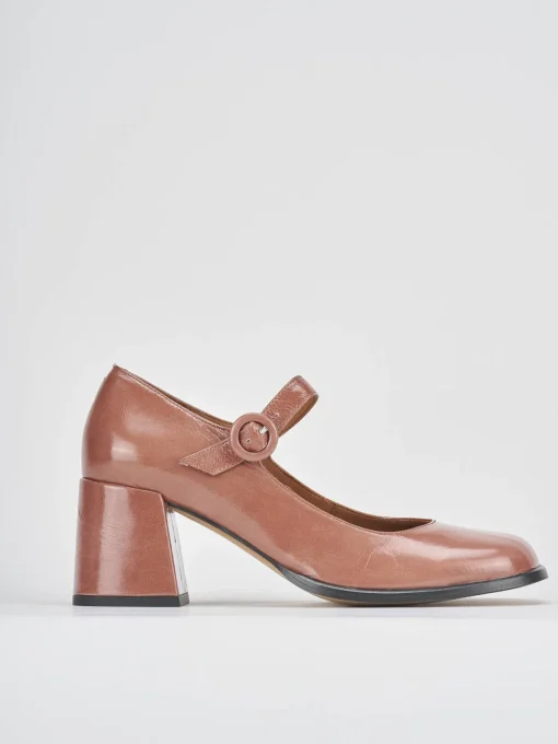 Décolleté e slingback tacco 8cm vernice rosa