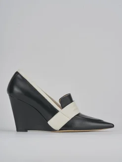 Décolleté e slingback tacco 8cm pelle nero