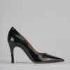 Décolleté e slingback tacco 9cm vernice nero