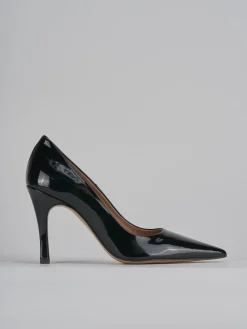 Décolleté e slingback tacco 9cm vernice nero