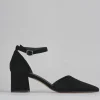 Décolleté e slingback tacco 5cm camoscio nero