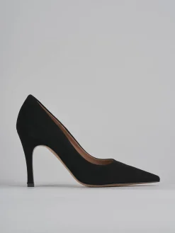 Décolleté e slingback tacco 9cm camoscio nero