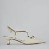 Décolleté e slingback tacco 4cm pelle bianco