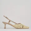 Décolleté e slingback tacco 5cm pelle beige