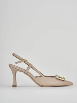 Décolleté e slingback tacco 8cm pelle rosa