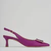 Décolleté e slingback tacco 6cm pelle rosa