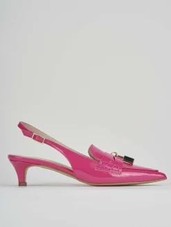Décolleté e slingback tacco 3cm vernice rosa