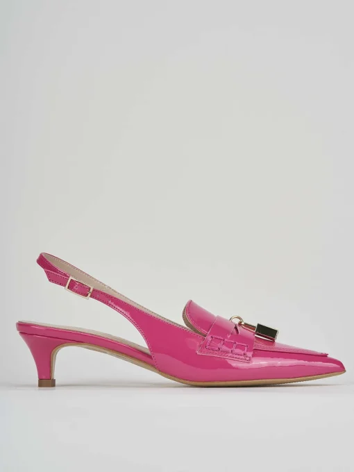 Décolleté e slingback tacco 3cm vernice rosa
