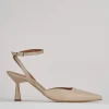 Décolleté e slingback tacco 7cm pelle beige