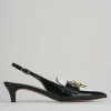 Décolleté e slingback tacco 3cm pelle nero