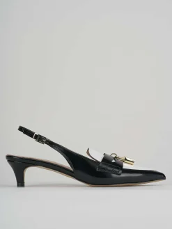 Décolleté e slingback tacco 3cm pelle nero