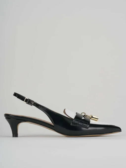 Décolleté e slingback tacco 3cm pelle nero