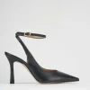 Décolleté e slingback tacco 9cm pelle nero