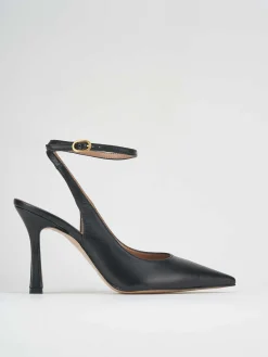 Décolleté e slingback tacco 9cm pelle nero