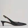 Décolleté e slingback tacco 3cm pelle nero