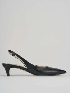 Décolleté e slingback tacco 3cm pelle nero