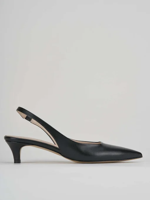Décolleté e slingback tacco 3cm pelle nero