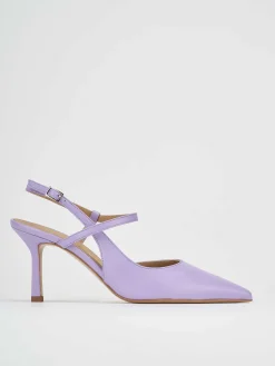 Décolleté e slingback tacco 7cm pelle rosa