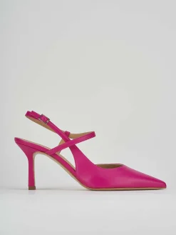 Décolleté e slingback tacco 7cm pelle rosa