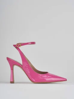 Décolleté e slingback tacco 9cm vernice rosa