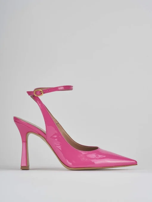 Décolleté e slingback tacco 9cm vernice rosa