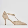 Décolleté e slingback tacco 8cm camoscio beige