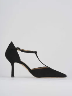 Décolleté e slingback tacco 8cm camoscio nero