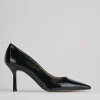 Décolleté e slingback tacco 7cm vernice nero