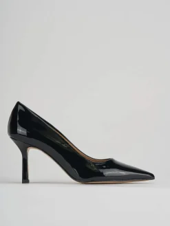 Décolleté e slingback tacco 7cm vernice nero