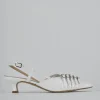 Décolleté e slingback tacco 4cm vernice bianco