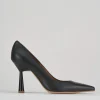 Décolleté e slingback tacco 9cm pelle nero