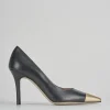 Décolleté e slingback tacco 9cm pelle nero