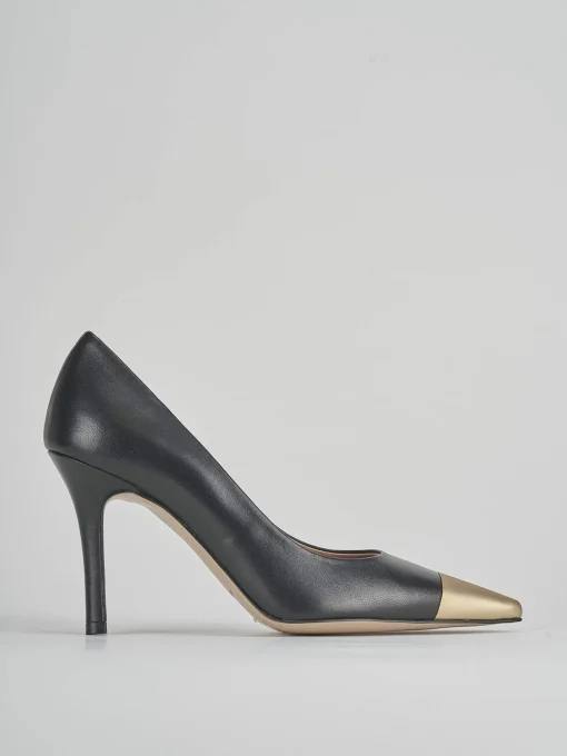 Décolleté e slingback tacco 9cm pelle nero