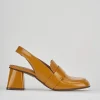 Décolleté e slingback tacco 6cm vernice giallo
