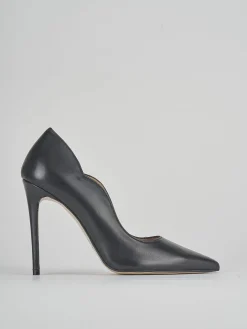 Décolleté e slingback tacco 10cm pelle nero