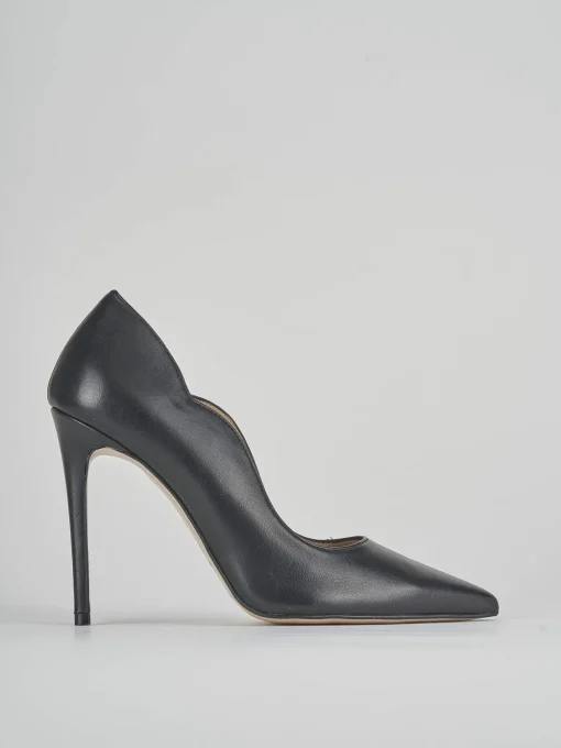 Décolleté e slingback tacco 10cm pelle nero
