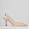 Décolleté e slingback tacco 7cm pelle beige