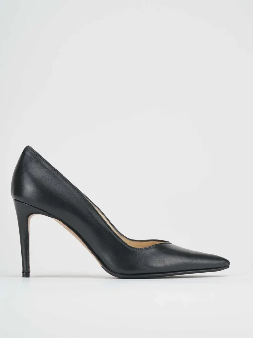 Décolleté e slingback tacco 8cm pelle nero