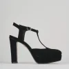 Décolleté e slingback tacco 11cm camoscio nero