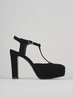 Décolleté e slingback tacco 11cm camoscio nero