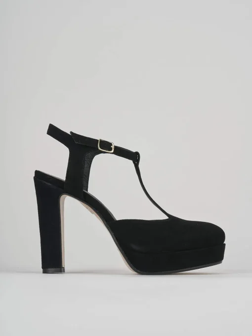 Décolleté e slingback tacco 11cm camoscio nero