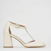 Décolleté e slingback tacco 7cm pelle bianco