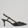 Décolleté e slingback tacco 5cm pelle nero